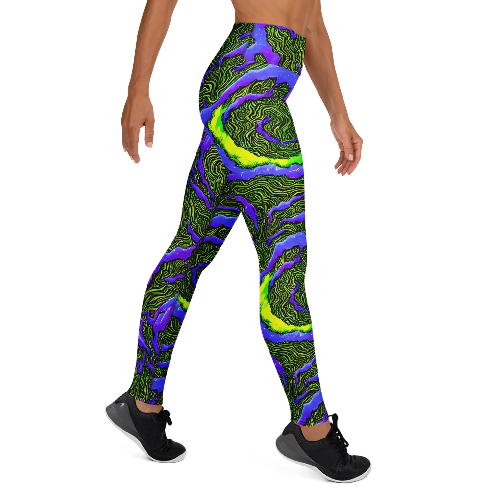 Ultraviolet Wild on Yoga Leggings — Right