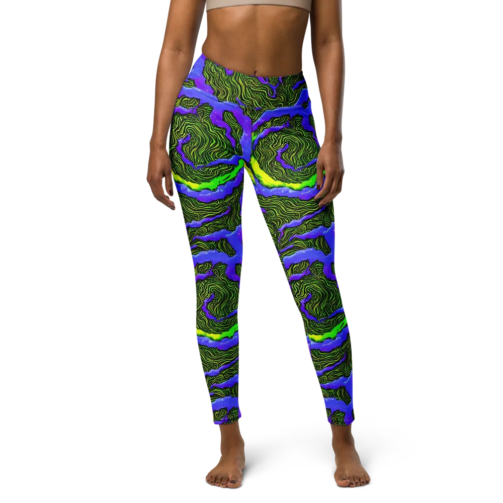 Ultraviolet Wild on Yoga Leggings — Front