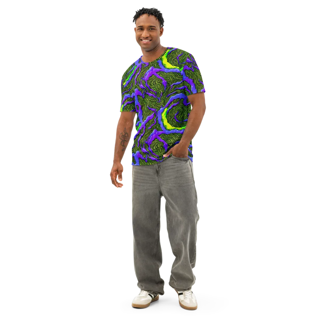 Ultraviolet Wild on Men's Cotton Crew Neck T-Shirt — Front