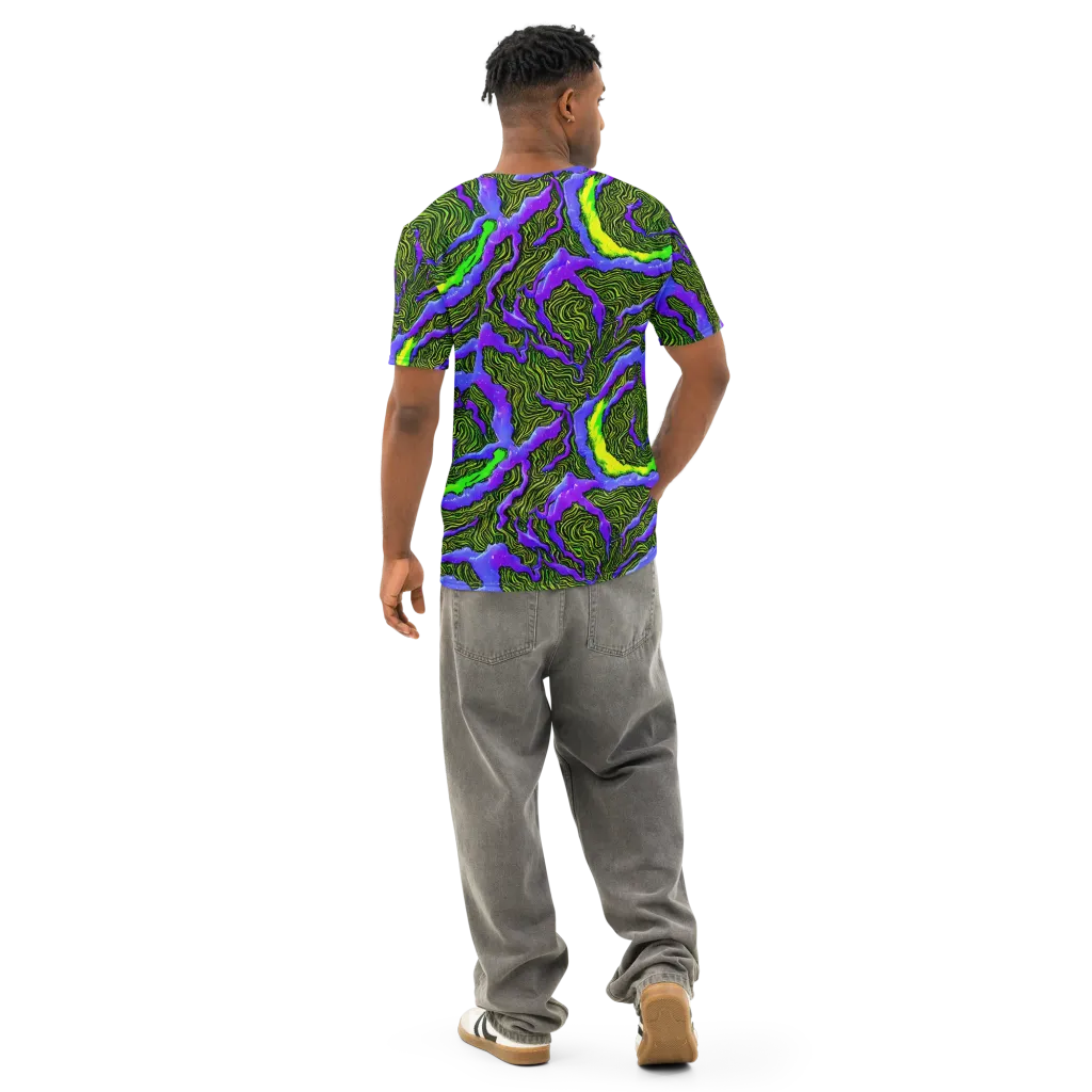 Ultraviolet Wild on Men's Cotton Crew Neck T-Shirt — Back