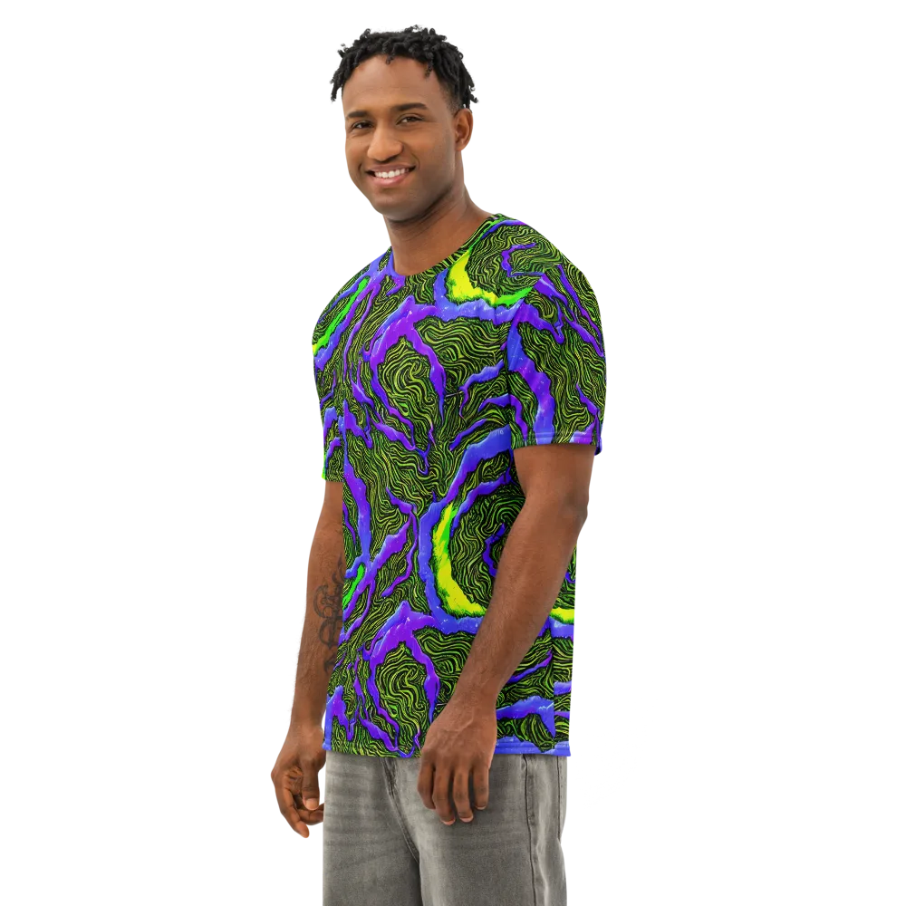 Ultraviolet Wild on Men's Cotton Crew Neck T-Shirt — Left Front