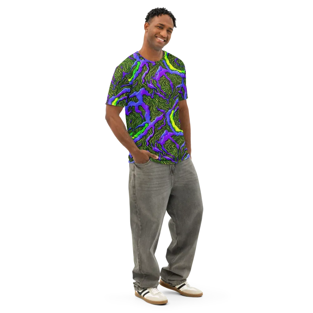 Ultraviolet Wild on Men's Cotton Crew Neck T-Shirt — Right Front