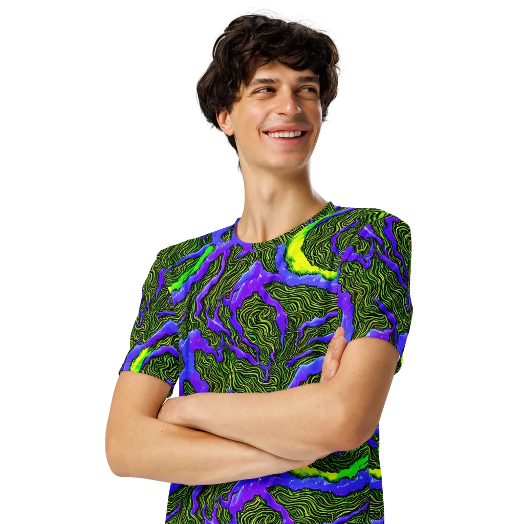 Ultraviolet Wild on Men's Crew Neck T-Shirt — Left Front