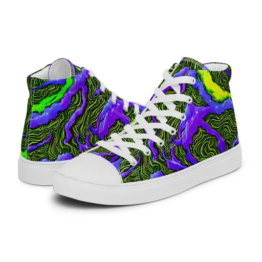 Ultraviolet Wild on a Men's High Top Canvas Shoes