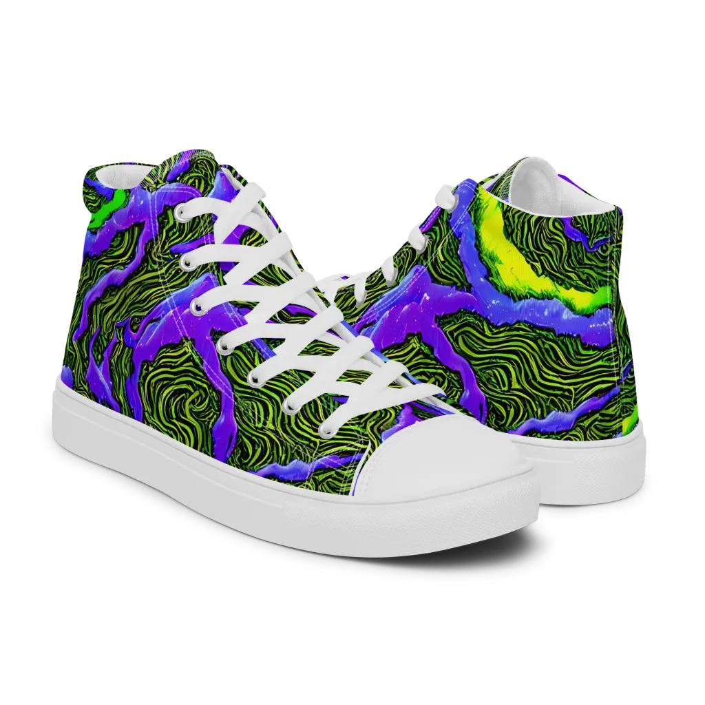 Ultraviolet Wild on Men's High Top Canvas Shoes — Right