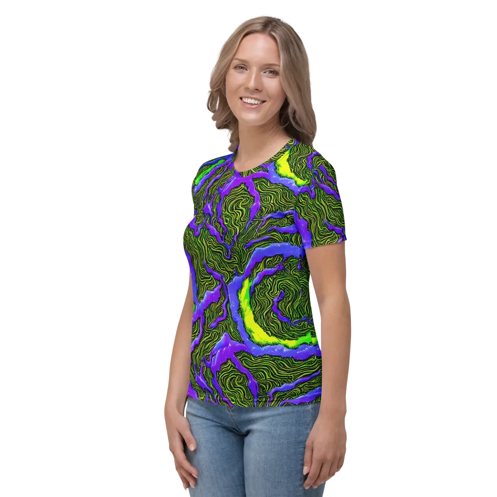 Ultraviolet Wild on Women's Crew Neck T-Shirt — Left