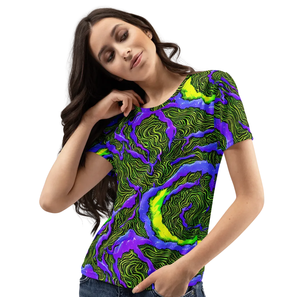 Ultraviolet Wild on Women's Crew Neck T-Shirt — Left Front