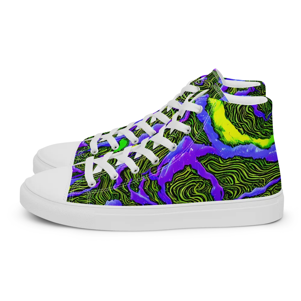 Ultraviolet Wild on Women's High Top Canvas Shoes — Left