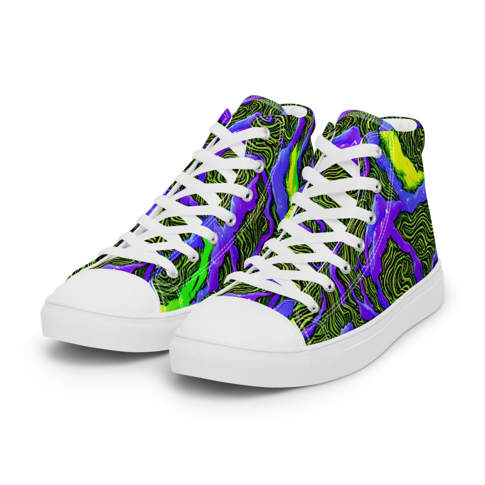 Ultraviolet Wild on Women's High Top Canvas Shoes — Left Front