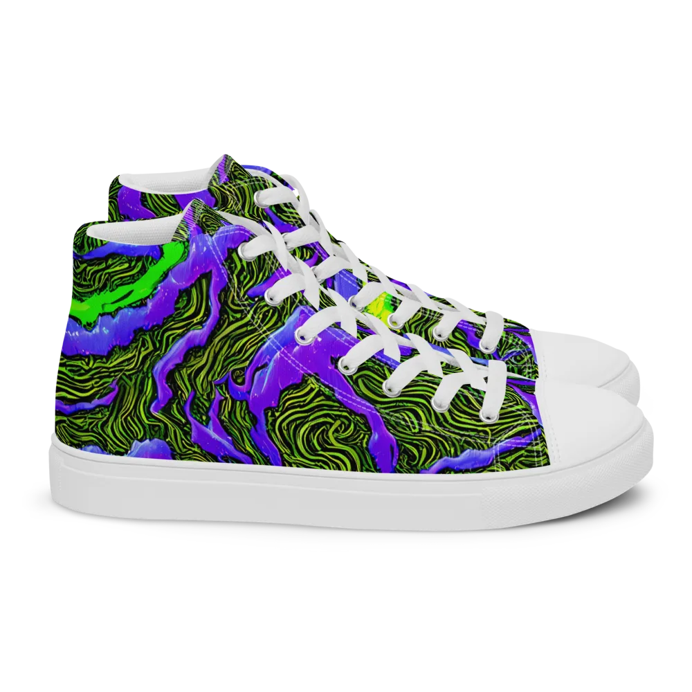 Ultraviolet Wild on Women's High Top Canvas Shoes — Right