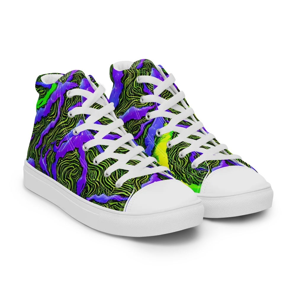 Ultraviolet Wild on Women's High Top Canvas Shoes — Right Front