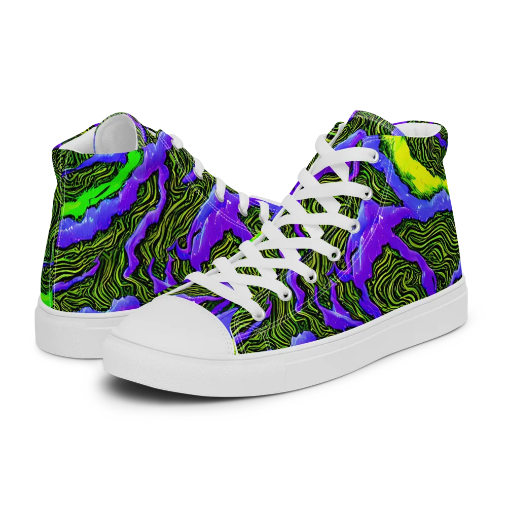 Ultraviolet Wild on Women's High Top Canvas Shoes — Left