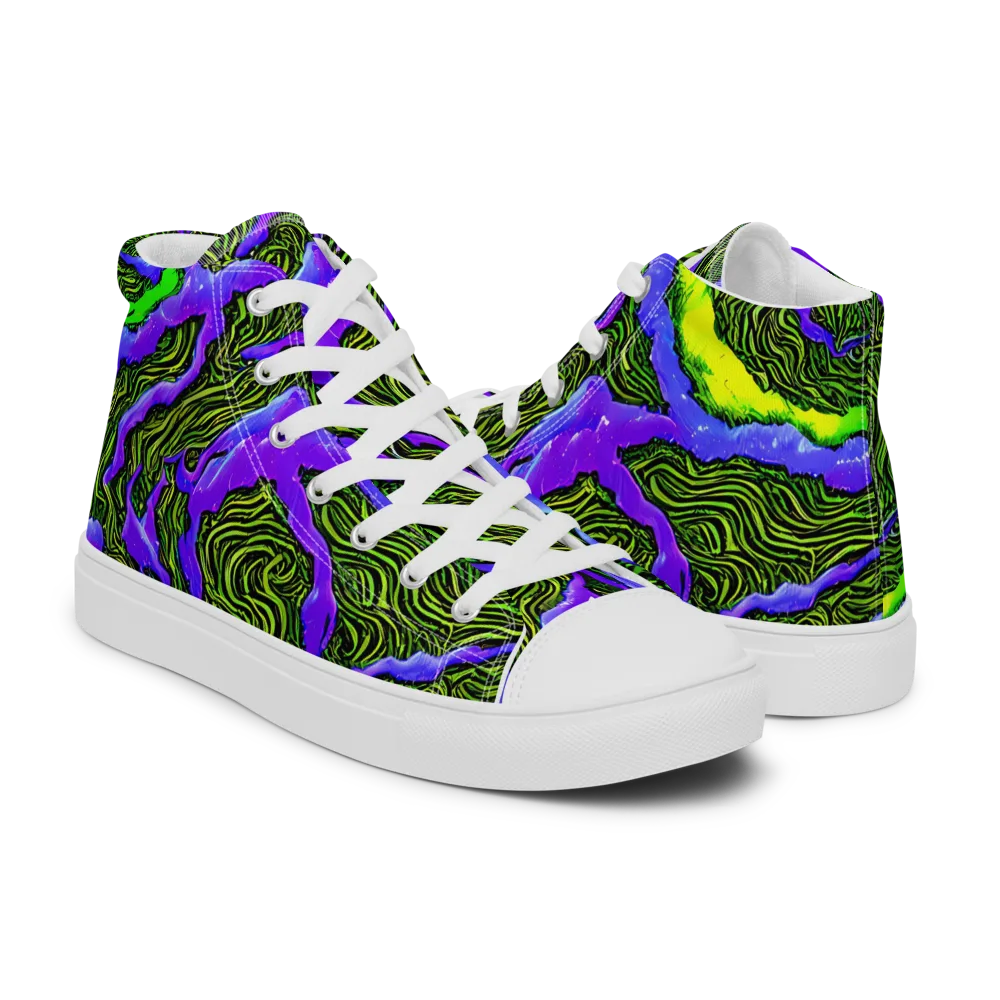 Ultraviolet Wild on Women's High Top Canvas Shoes — Right