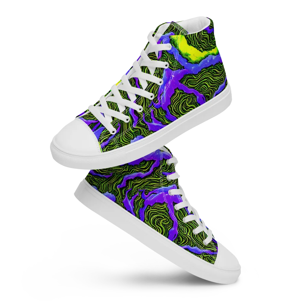 Ultraviolet Wild on Women's High Top Canvas Shoes — Front