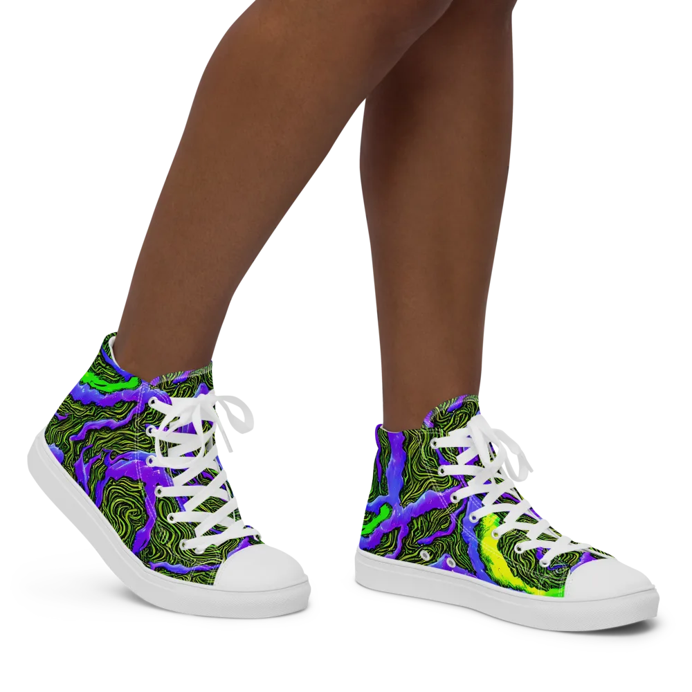 Ultraviolet Wild on Women's High Top Canvas Shoes — Right