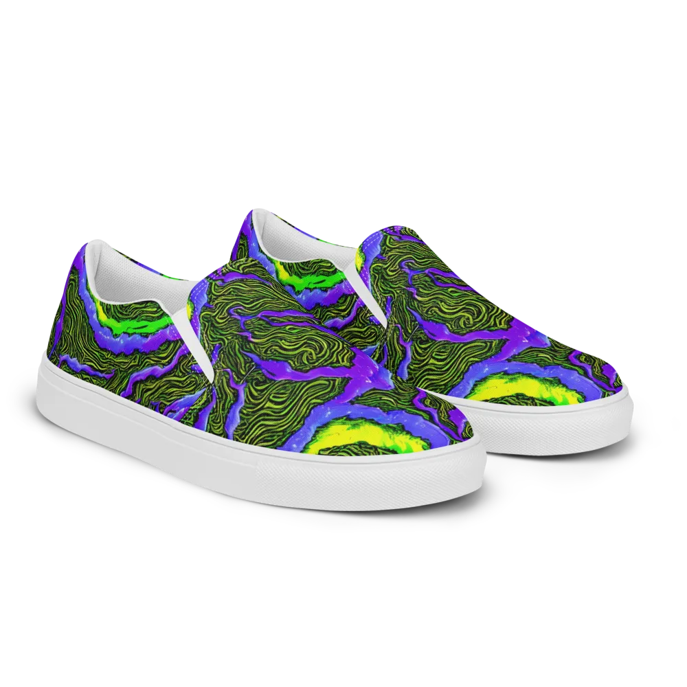 Ultraviolet Wild on Men's Slip-On Canvas Shoes — Right Front