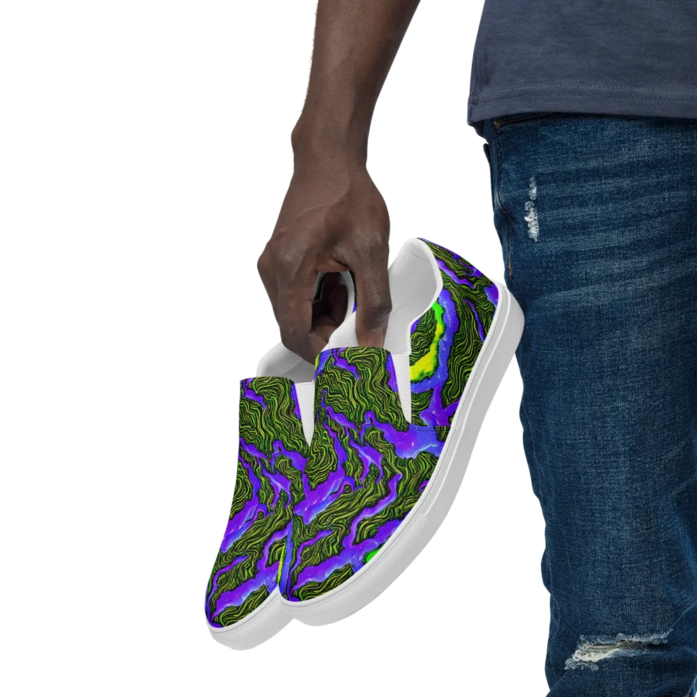 Ultraviolet Wild on Men's Slip-On Canvas Shoes — Left Front