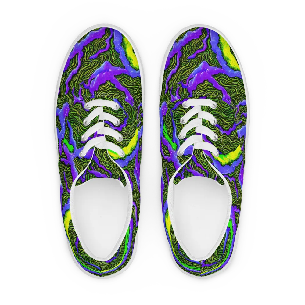 Ultraviolet Wild on Men's Lace-Up Canvas Shoes — Front