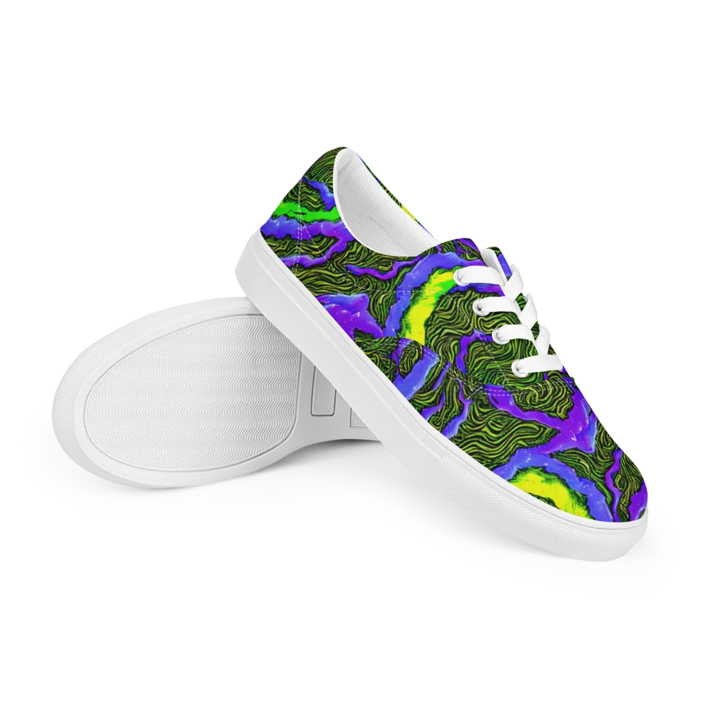 Ultraviolet Wild on Men's Lace-Up Canvas Shoes — Right Front
