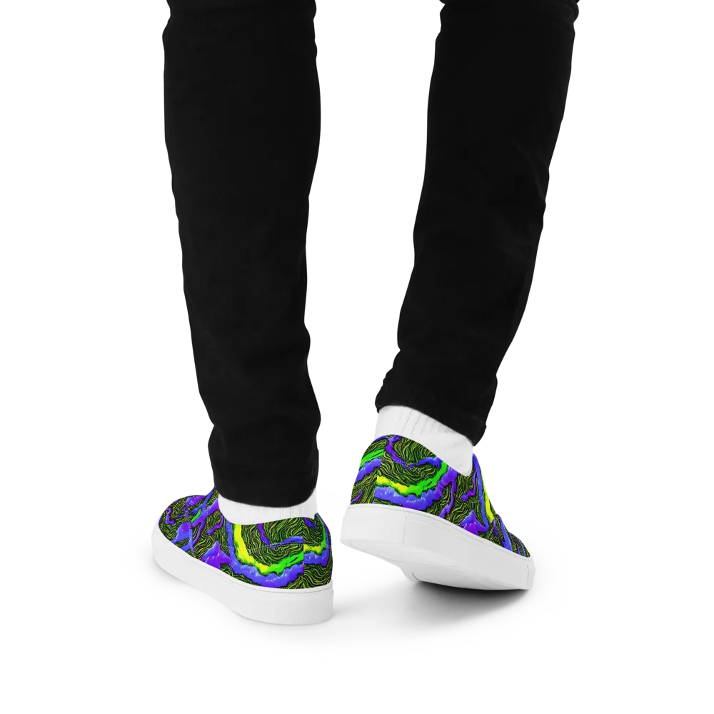 Ultraviolet Wild on Men's Lace-Up Canvas Shoes — Back