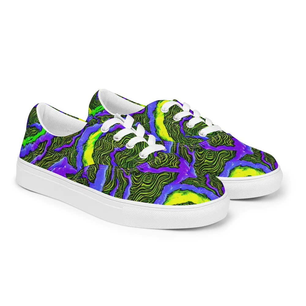 Ultraviolet Wild on Men's Lace-Up Canvas Shoes — Right Front