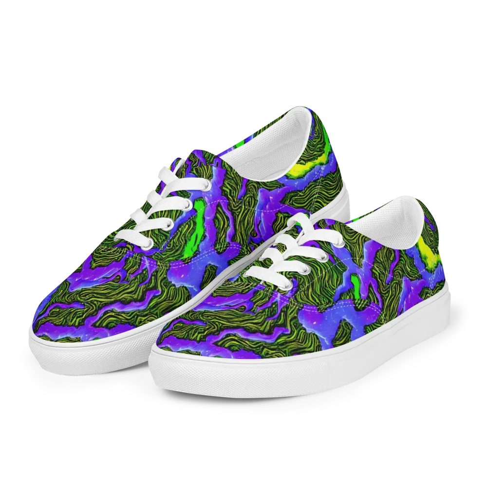 Ultraviolet Wild on Men's Lace-Up Canvas Shoes — Left Front