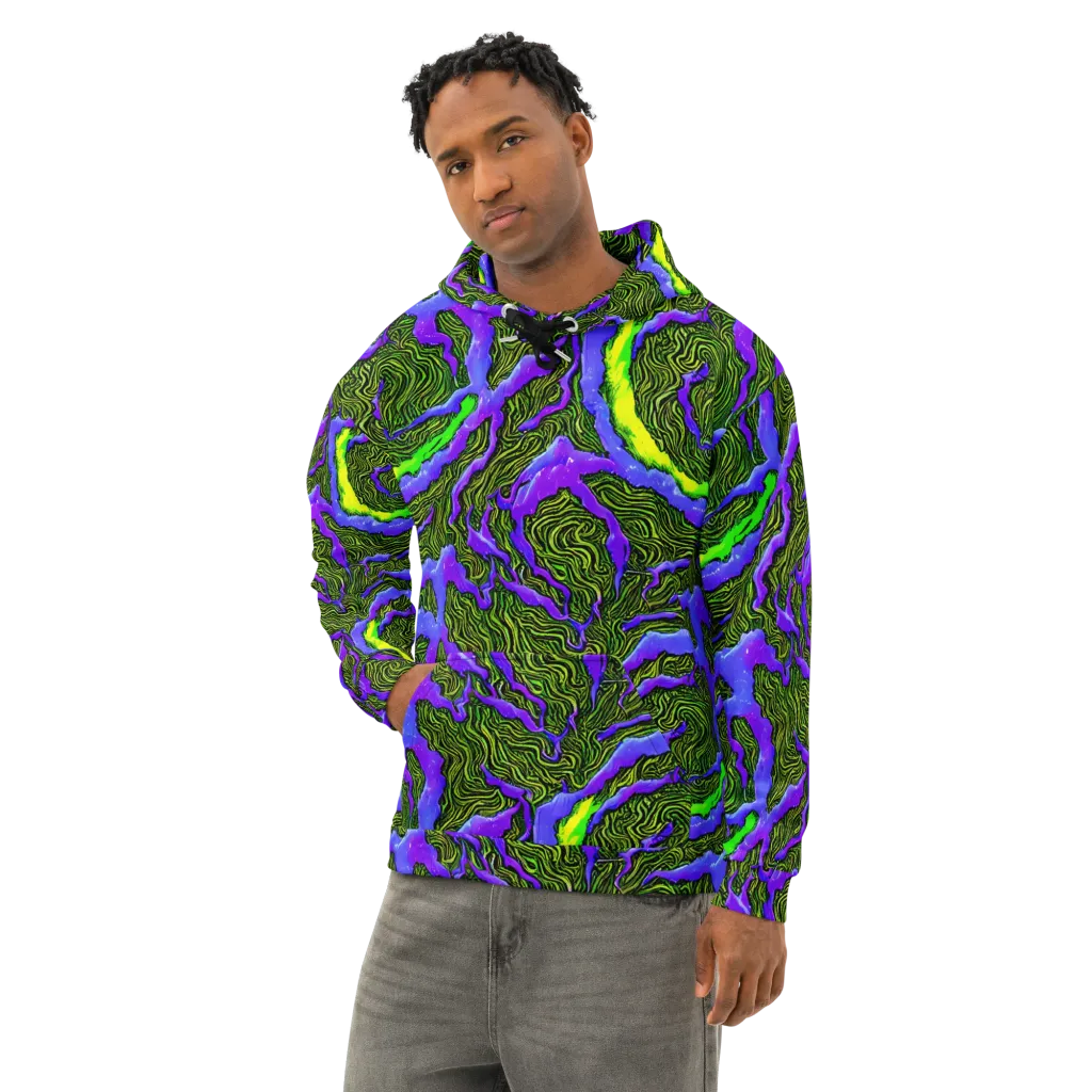 Ultraviolet Wild on Cotton Hoodie — Left Front