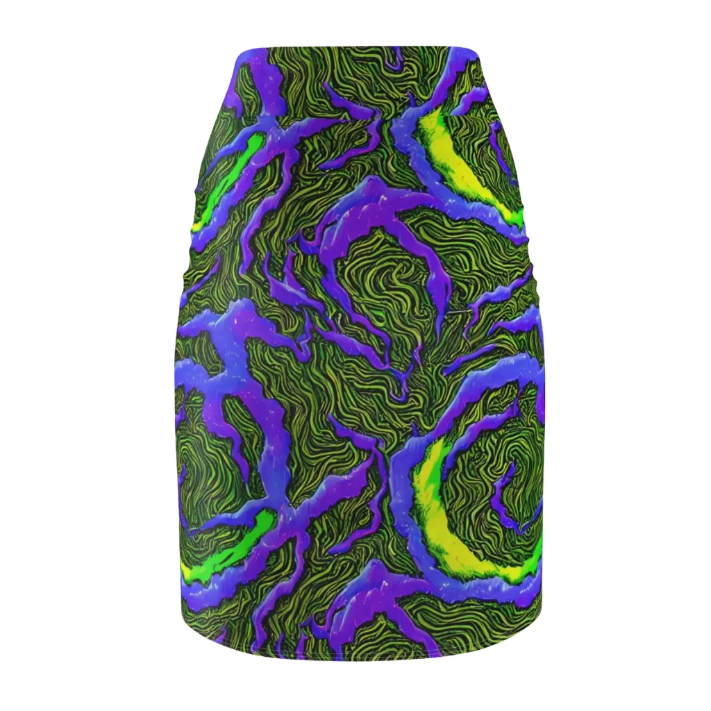 Ultraviolet Wild on Pencil Skirt — Back
