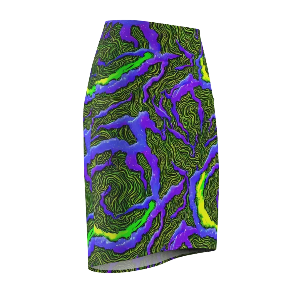 Ultraviolet Wild on Pencil Skirt — Front Side
