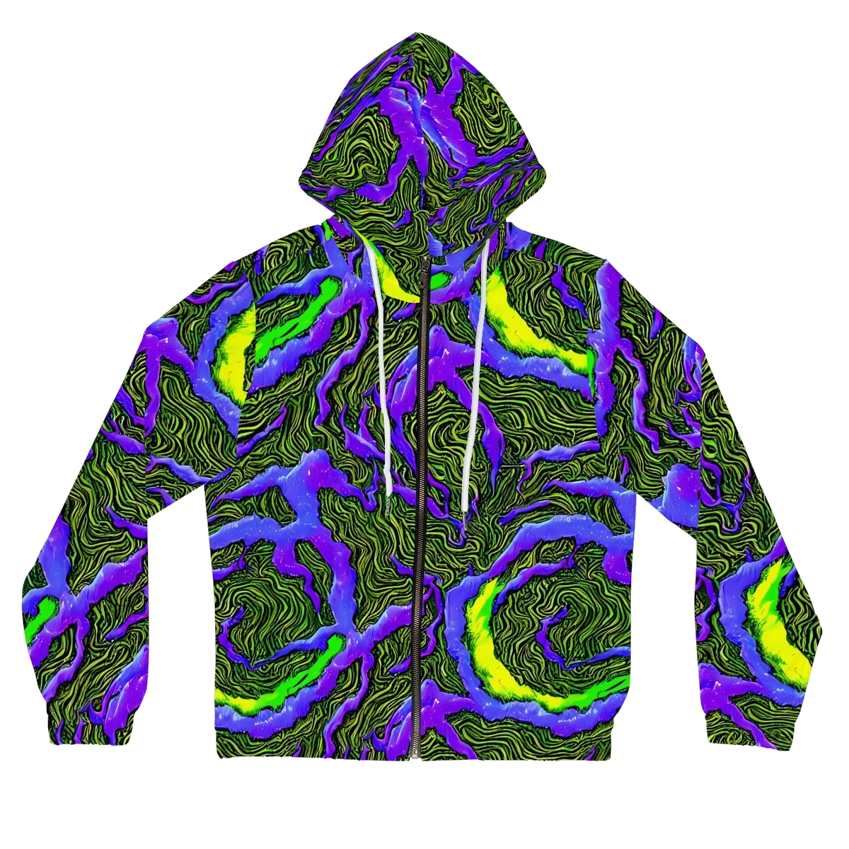 Ultraviolet Wild on Women's Full-Zip Hoodie — Front