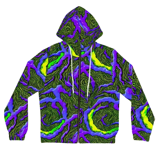 Ultraviolet Wild on a Women's Full-Zip Hoodie