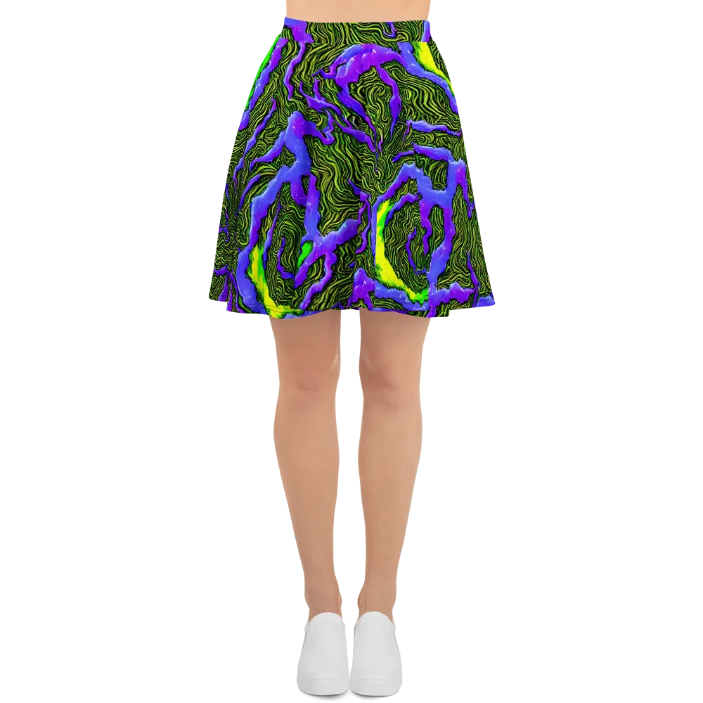 Ultraviolet Wild on Skater Skirt — Front