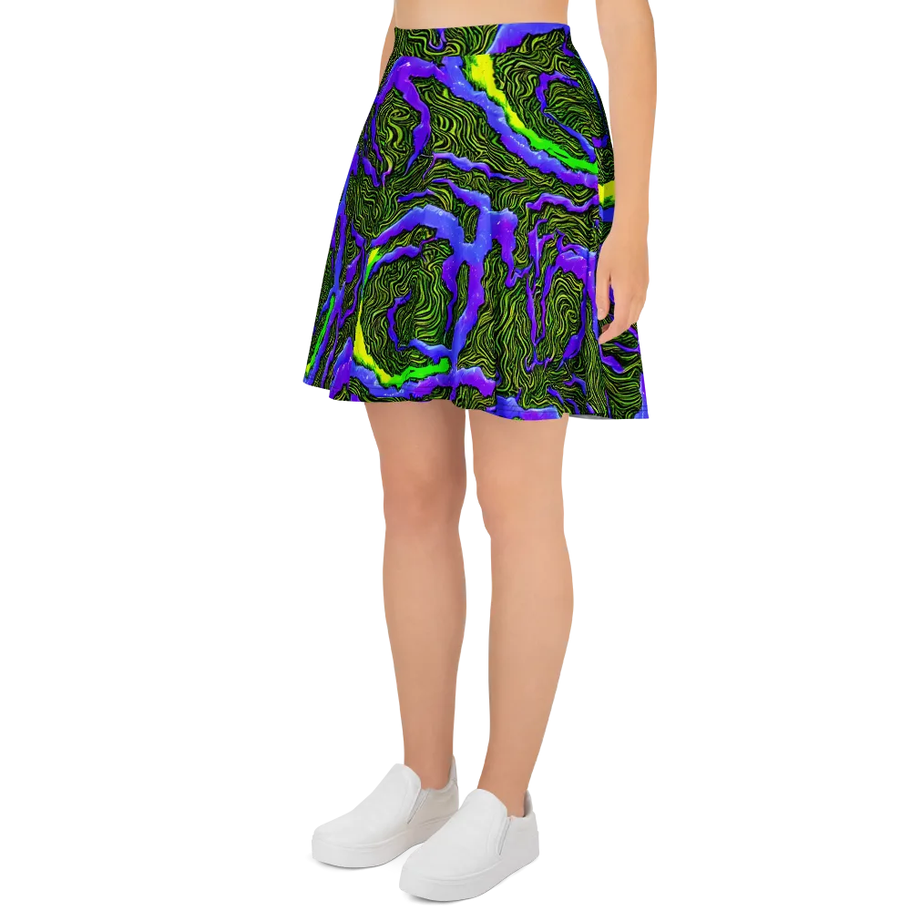 Ultraviolet Wild on Skater Skirt — Left