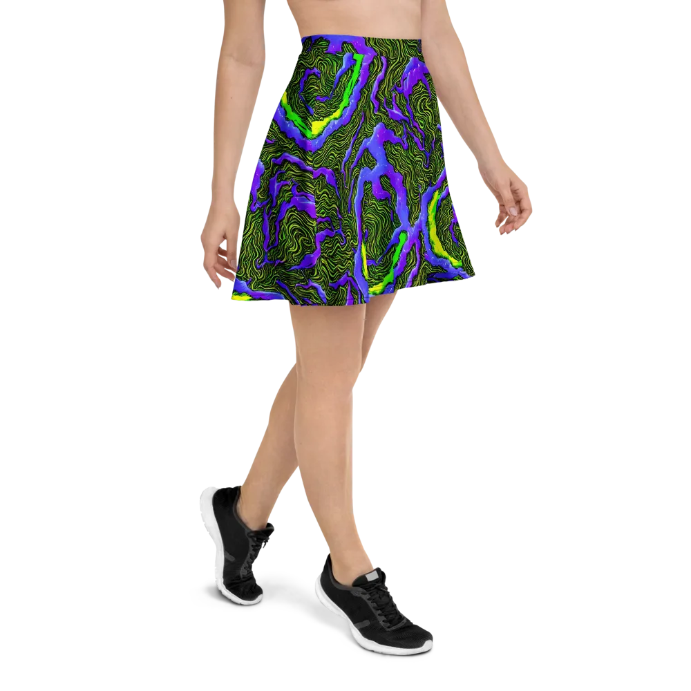Ultraviolet Wild on Skater Skirt — Right