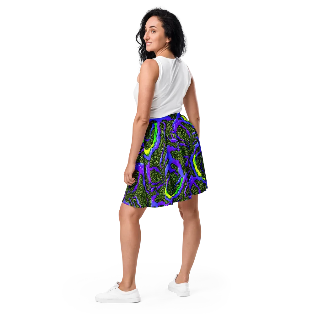 Ultraviolet Wild on Skater Skirt — Back