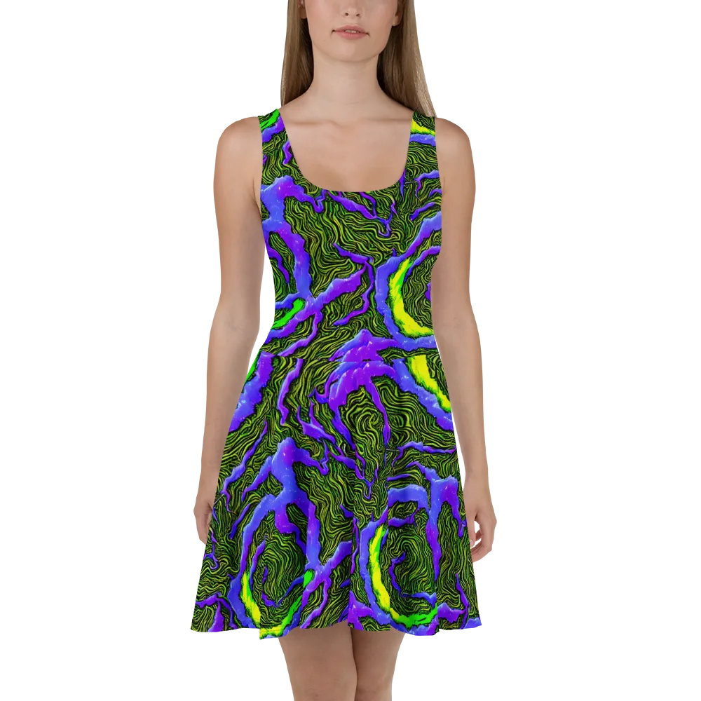 Ultraviolet Wild on Skater Dress — Front