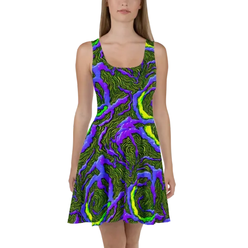 Ultraviolet Wild on a Skater Dress