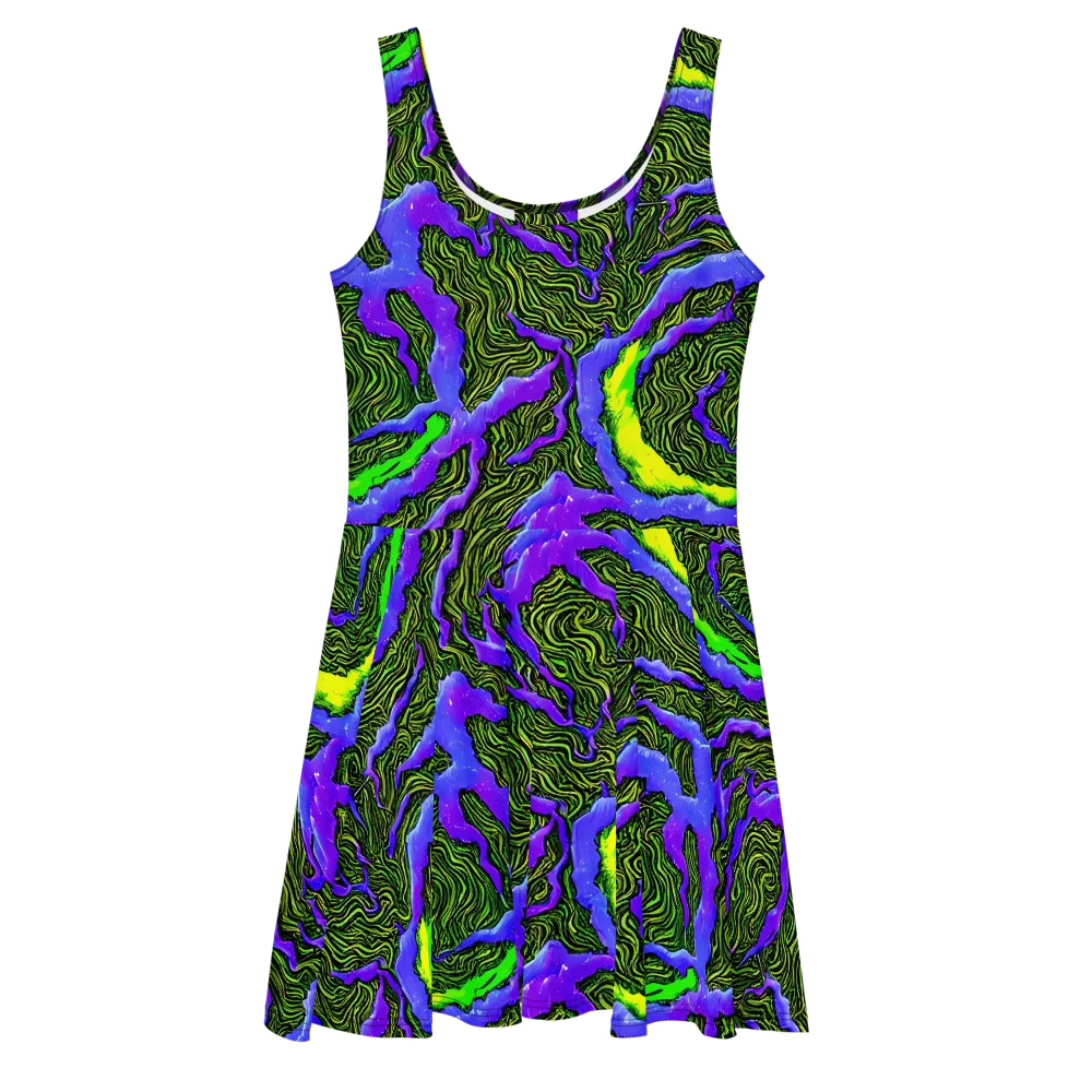 Ultraviolet Wild on Skater Dress — Front