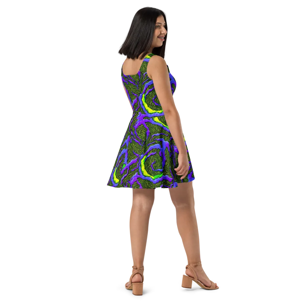 Ultraviolet Wild on Skater Dress — Right