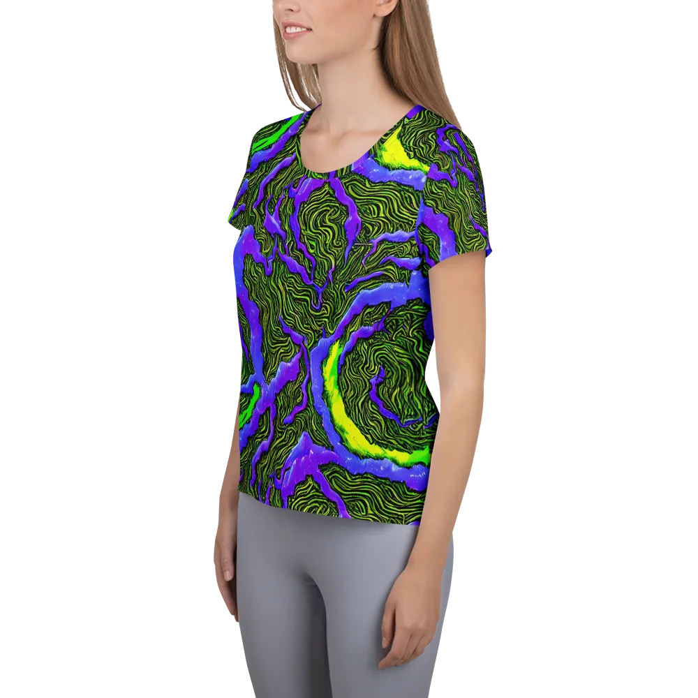 Ultraviolet Wild on Women's Athletic T-Shirt — Left