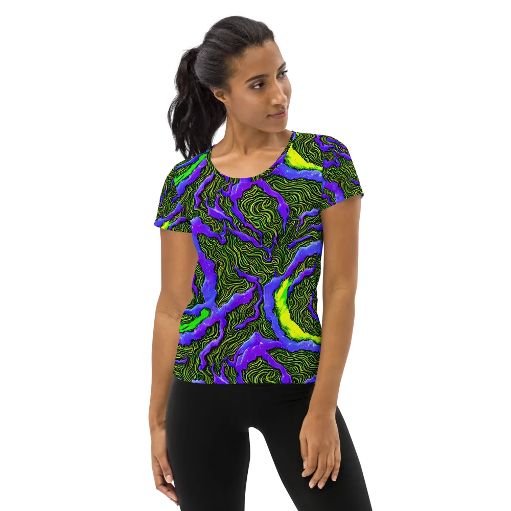 Ultraviolet Wild on Women's Athletic T-Shirt — Front