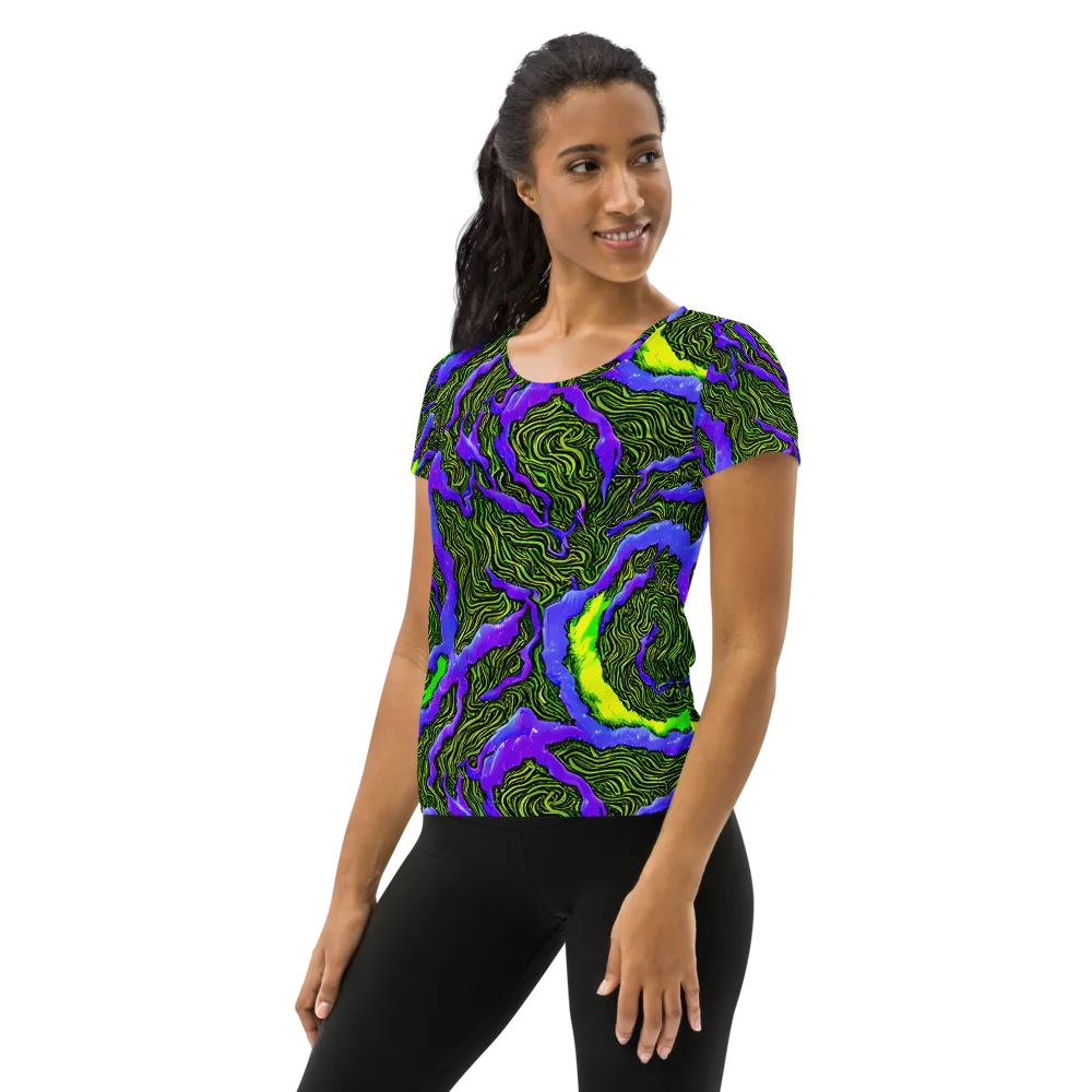 Ultraviolet Wild on Women's Athletic T-Shirt — Left
