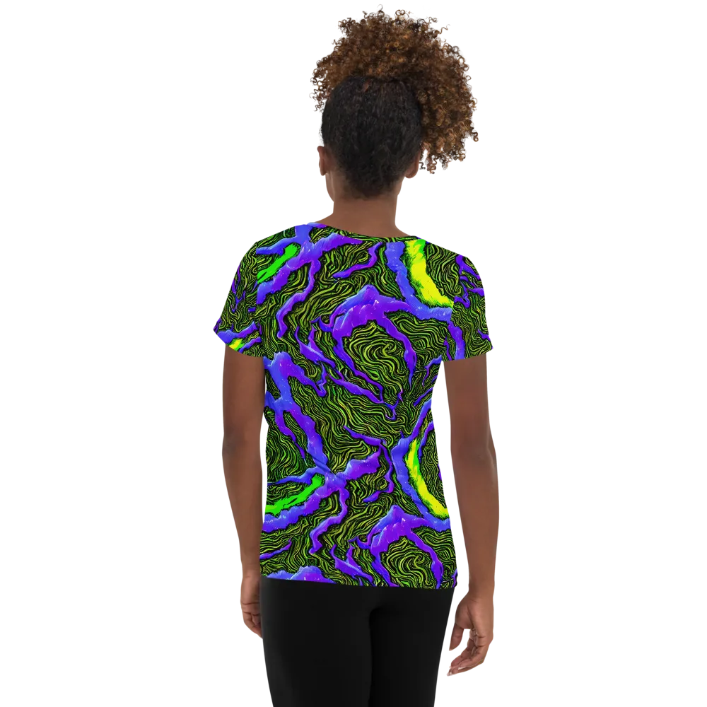 Ultraviolet Wild on Women's Athletic T-Shirt — Back