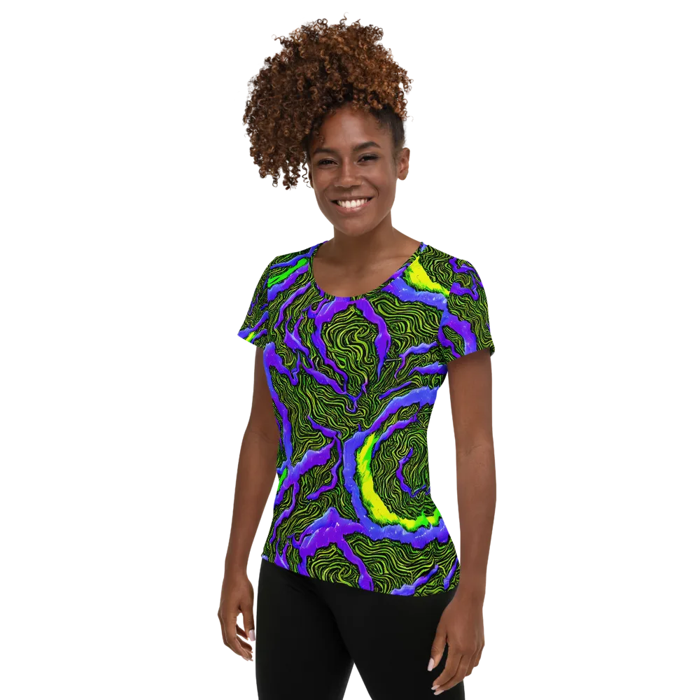 Ultraviolet Wild on Women's Athletic T-Shirt — Left