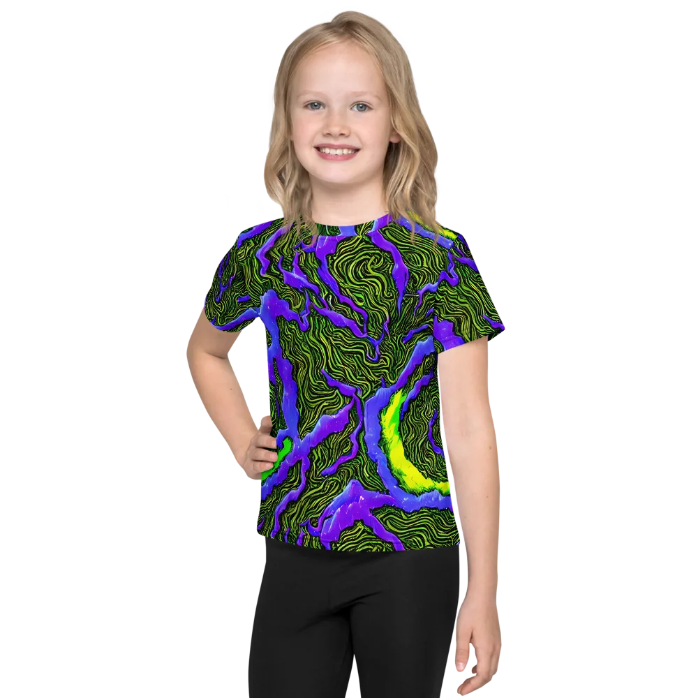 Ultraviolet Wild on Kids Crew Neck T-Shirt — Front