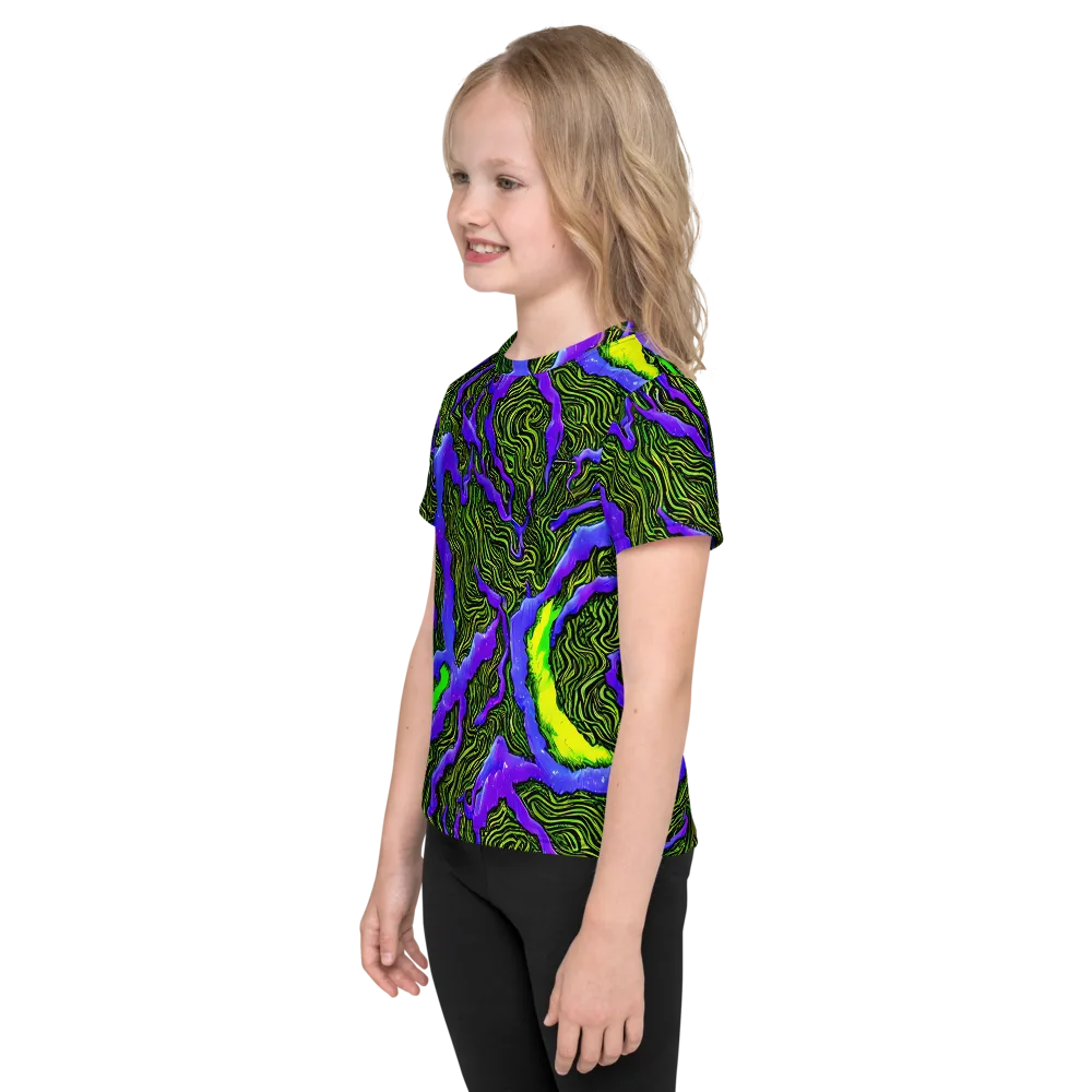 Ultraviolet Wild on Kids Crew Neck T-Shirt — Left