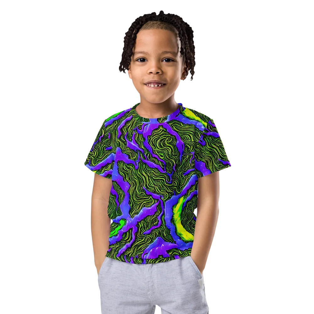 Ultraviolet Wild on Kids Crew Neck T-Shirt — Front