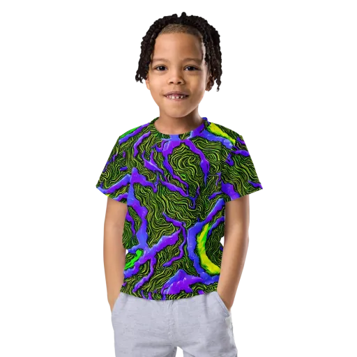 Ultraviolet Wild on a Kids Crew Neck T-Shirt
