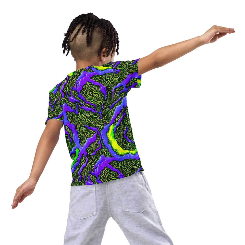 Ultraviolet Wild on Kids Crew Neck T-Shirt — Back