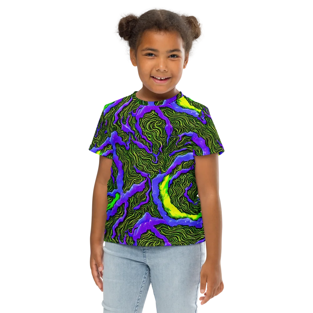 Ultraviolet Wild on Kids Crew Neck T-Shirt — Front